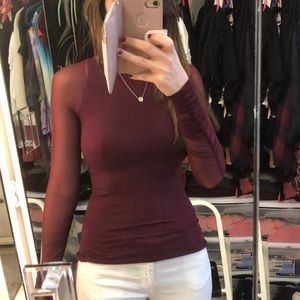 Free people  NWT burgundy long sleeve